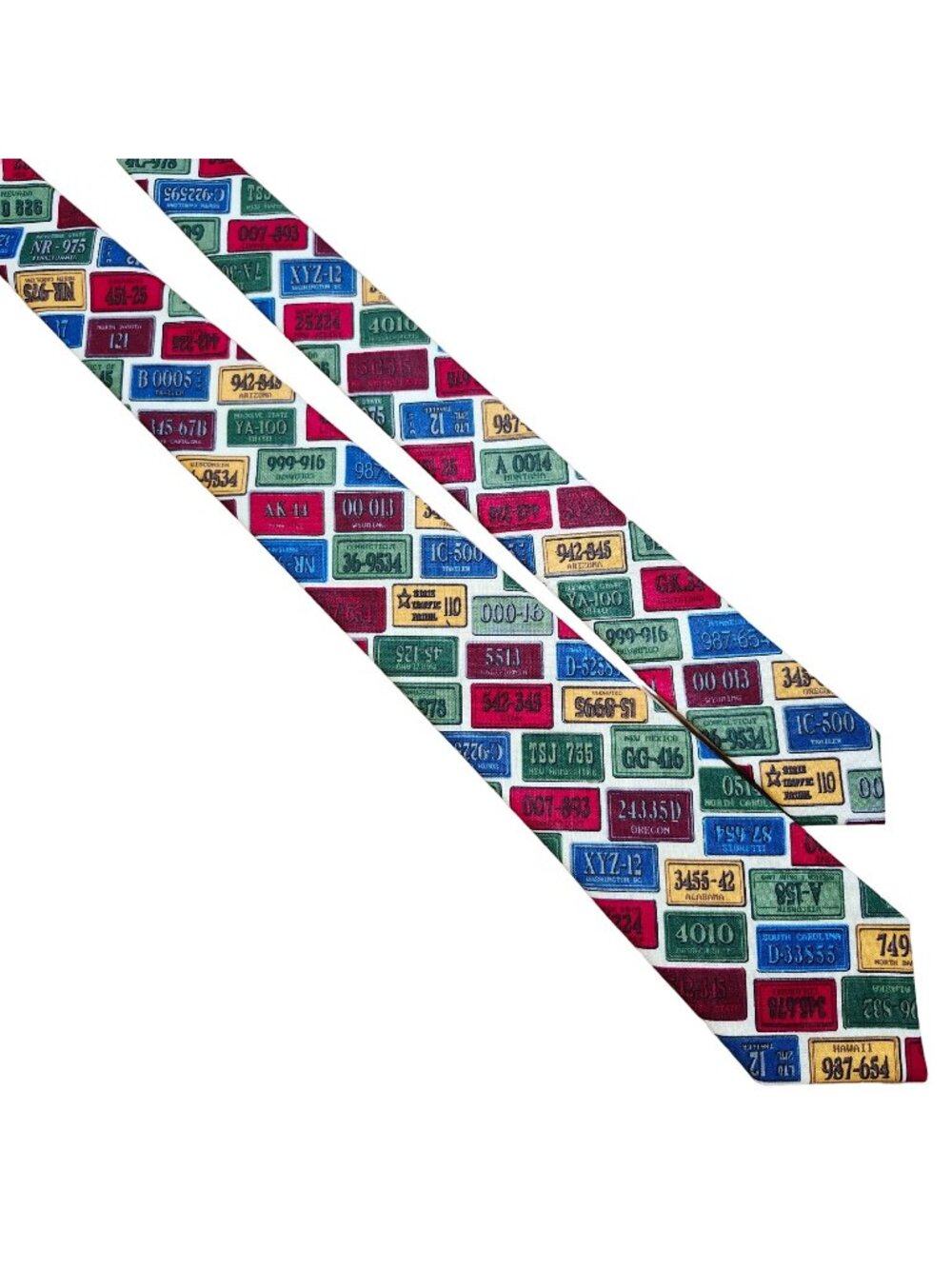 License Plate Print Necktie By Elizabeth Hand Made